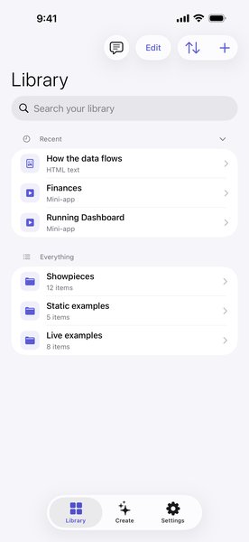 The Library with the three example folders